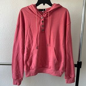 Ezymall pink hooded sweatshirt NWT